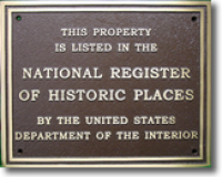 National Register Plaque for Historic Home