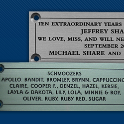 Stainless Steel Bench Plaques