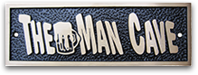 bronze man cave plaque