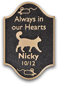 Cat memorial plaque