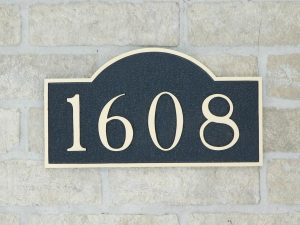 aged bronze address plaque