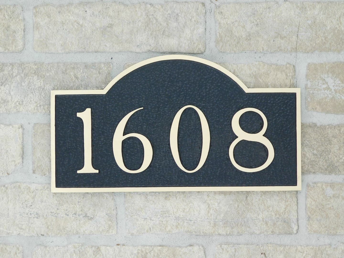 aged bronze address plaque