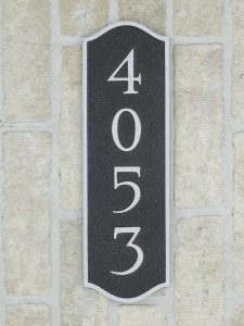 aluminum house plaque with address