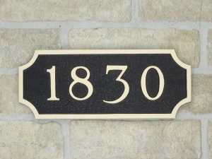 bronze house number plaque