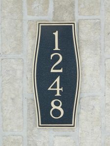 custom bronze house number plaque