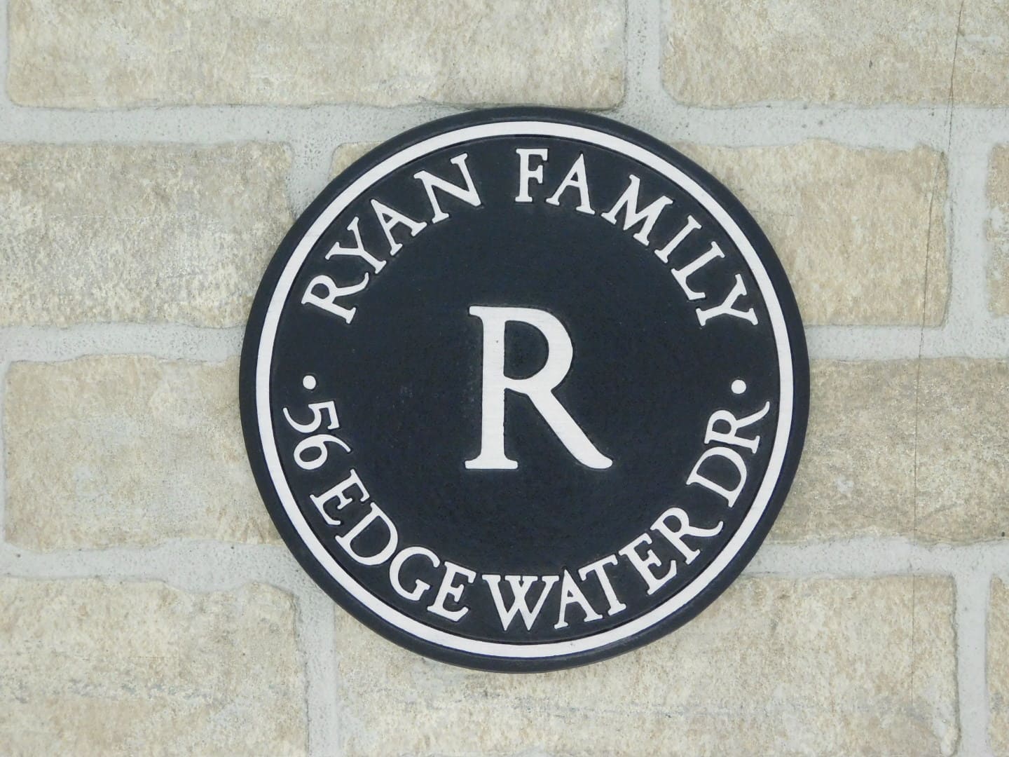 personalized house plaque with family name and address