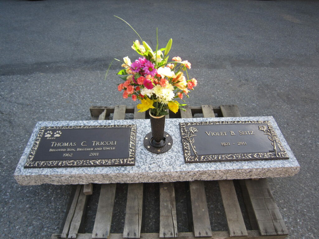 bronze companion marker with granite