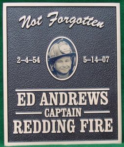 bronze firefighter memorial plaque