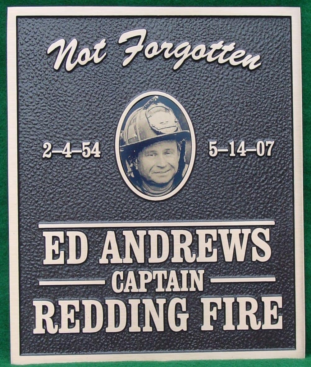 bronze firefighter memorial plaque