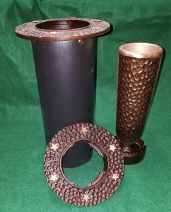 bronze cemetery vase with stars